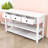 Exton Mid-Century Console Table with Storage Drawers and Open Shelves-325628263