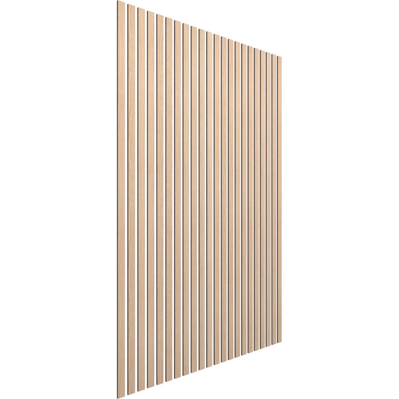 Adjustable Wood Slat Wall Panel Kit, 2"W x 94"H x 0.375"T, Red Oak