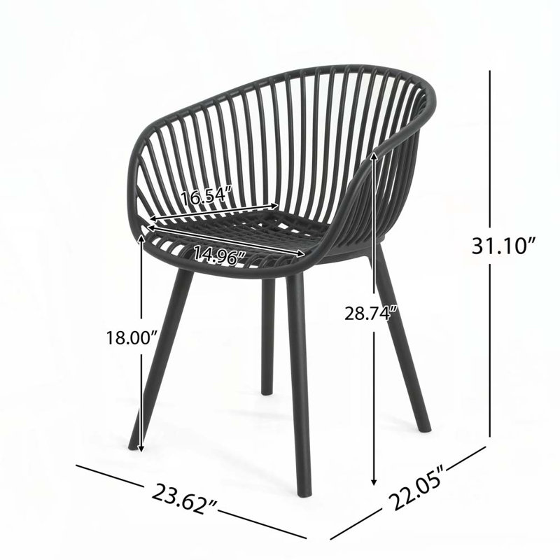 Chaise d'extérieur Papasan, Noir