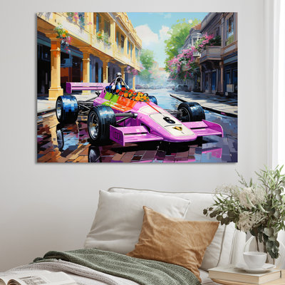 «Retro Grand Prix Sports Car Illustration I», reproduction sur toile
