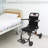 Foldable Transport Wheelchair, Portable Travel Wheelchair with Dual Handbrake, Lightweight Carbon Steel Mobility Chair for Seniors