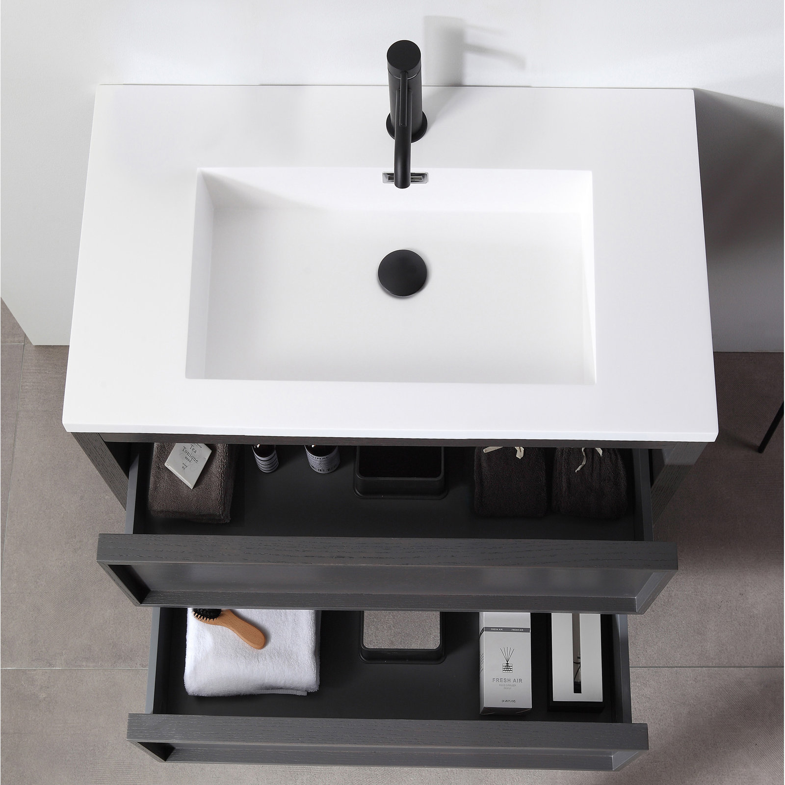 Gonzalo 24'' Single Bathroom Vanity, Charcoal