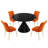 Magallanes 4-Person Round Table Velvet Chairs Dining Set-1052150493-1052150507-1052150488