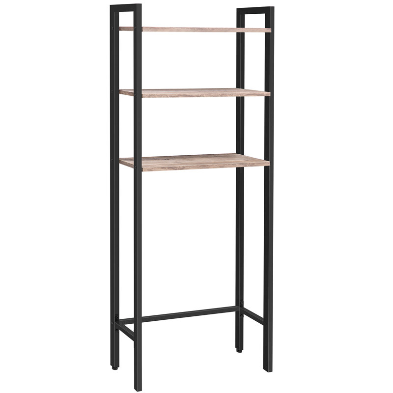 Appling Freestanding Over The Toilet Storage, Light Brown/Black