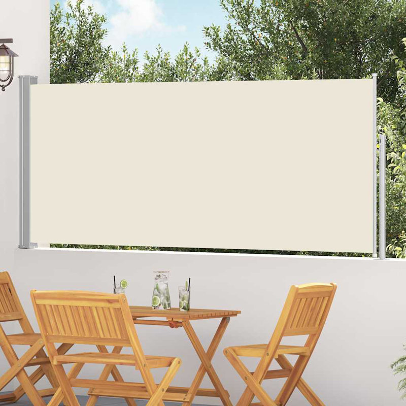 118.1'' W x 120'' D Polyester Cover Retractable Patio Awning, Cream