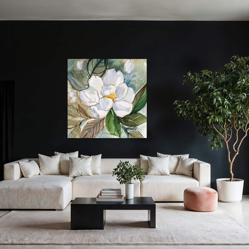 Pivoine gracieuse, art floral contemporain, H 48 po x l 48 po