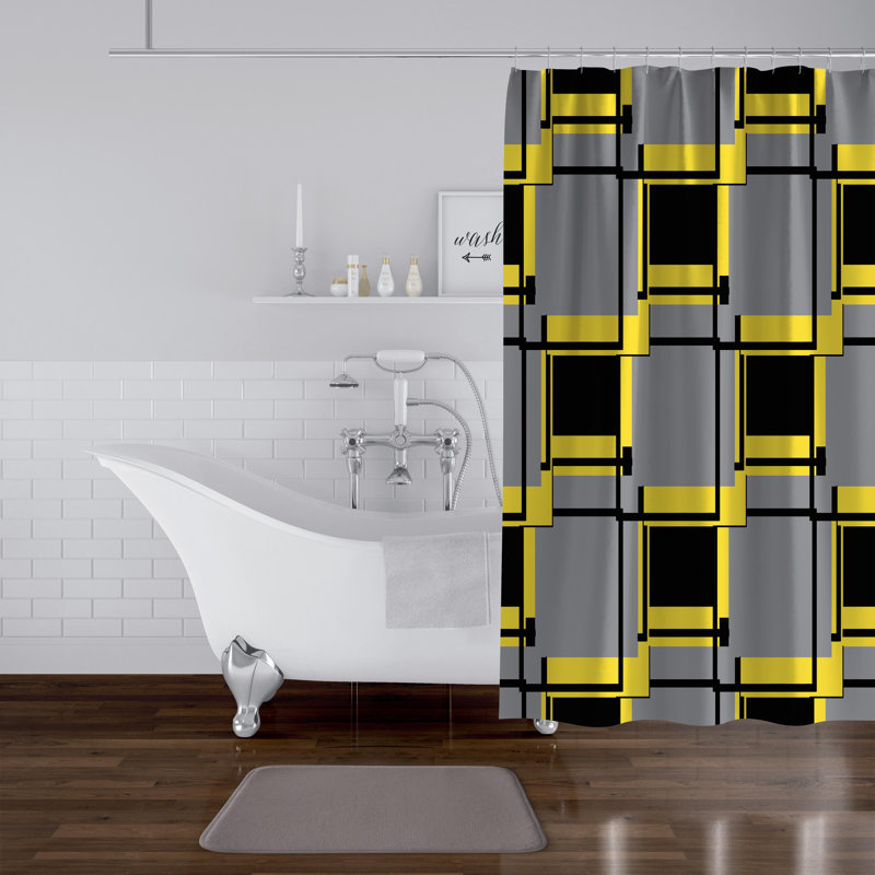 Masuma Geometric Shower Curtain, 90" H x 70" W