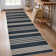 Washable Easy Jute Rug Modern Striped Living Room Rug with Non-Slip Backing, Non Shedding Neutral Floor Mats, Indoor Outdoor Carpet for Bedroom, Patio, Backyard