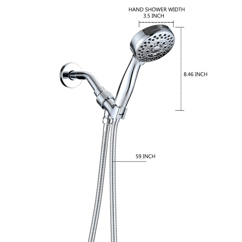 High Pressure Handheld Shower Head with Hose, Chrome