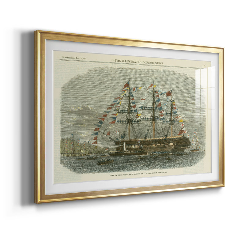 Antique Clipper Ship I - reproduction de cadre photo, H 18,5 po x l 24,5 po, Or