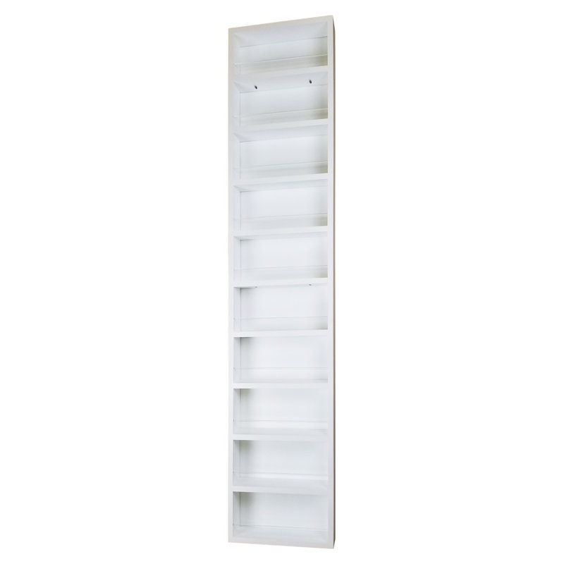 Ensemble de pots et support à épices 70 pots Celebrity on the Wall, Émail blanc, H 69 po x l 14 po x P 2,5 po
