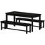 Ensemble de table de salle à manger pour 4 personnes, ensemble de table de cuisine avec 2 bancs de salle à manger, ensemble de table de salle à manger rectangulaire 3 pièces pour 4 personnes, mobilier de cuisine peu encombrant pour coin-repas, apparte-428294810-428294785-428294791