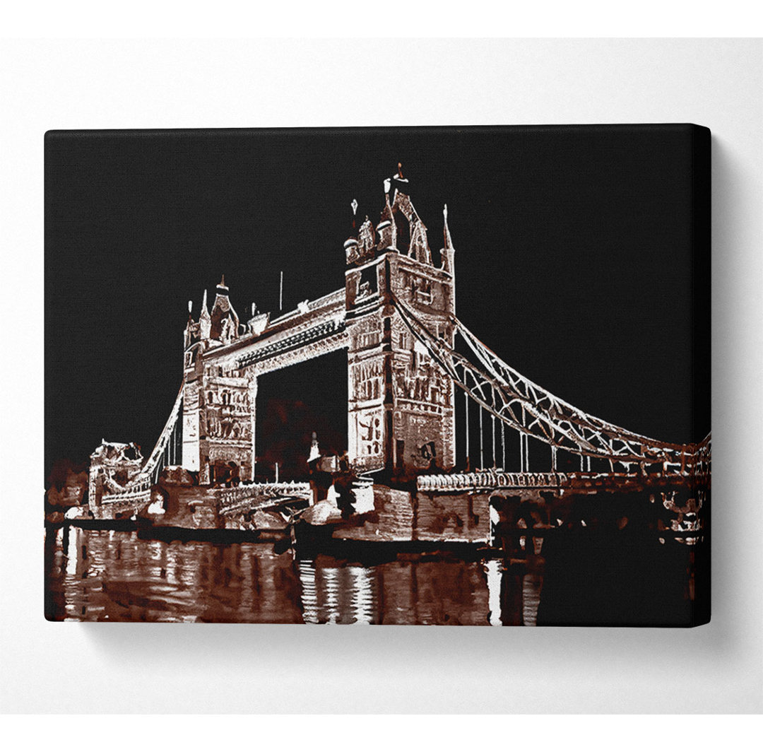 London Tower Bridge Retro Sepia - Kunstdrucke auf Leinwand