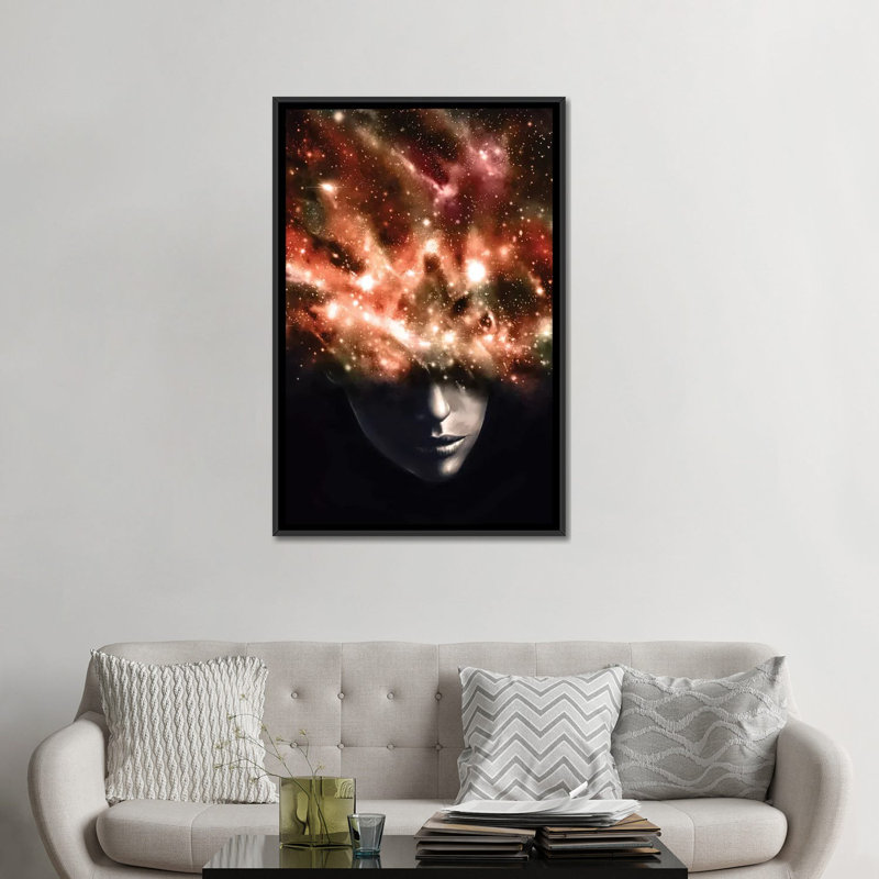 « everything i see i », impression sur toile, H 26 po x l 18 po x P 1,5 po, Toile avec cadre noir, Pas de tapis