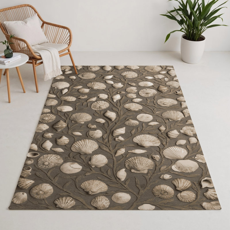 Tapis intérieur et extérieur gris Nature, Rectangle 5 pi x 7 pi