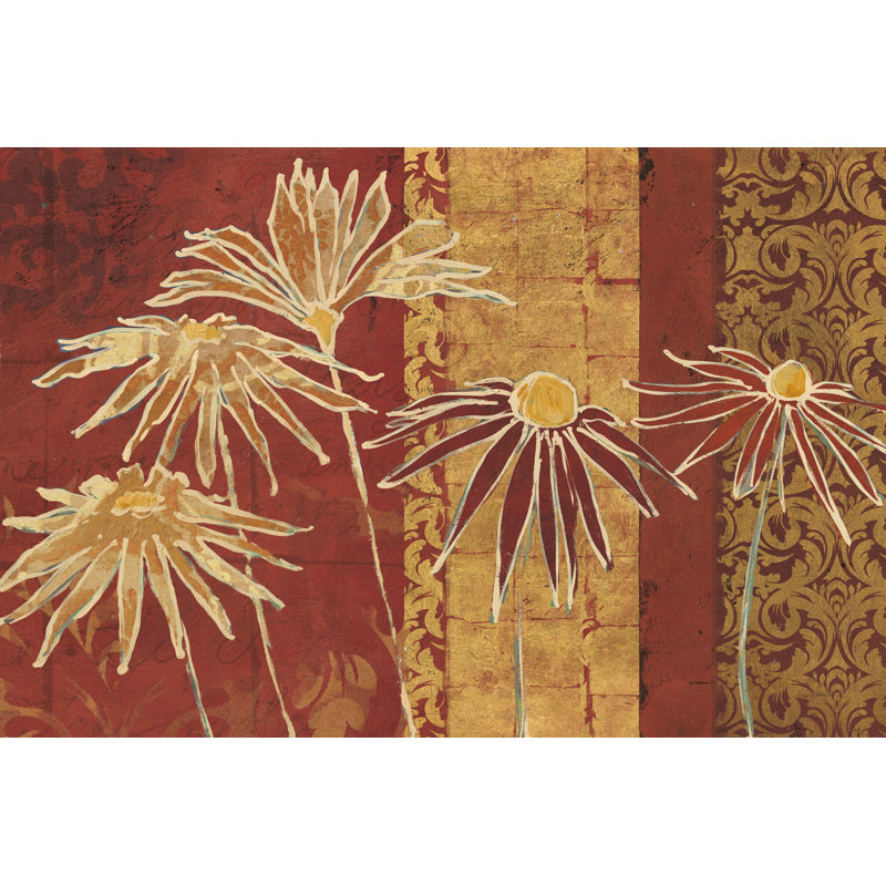 Fleurs sur épice - reproduction sur toile tendue, H 8 po x l 12 po, Cadre flottant doré, Non