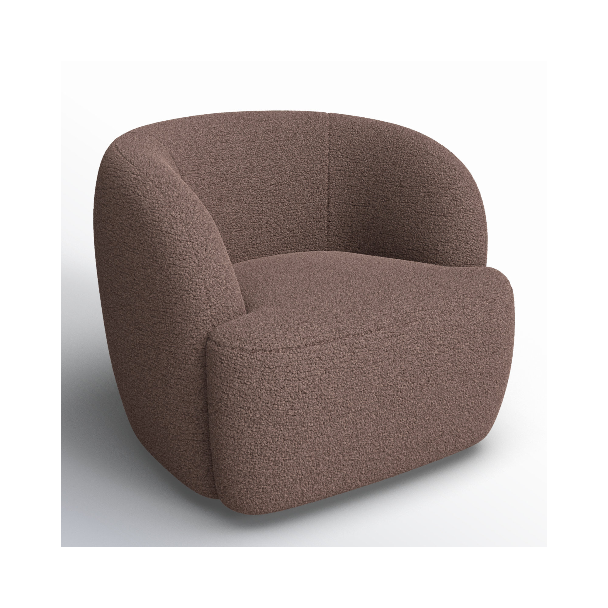 Coleson Upholstered Swivel Armchair, Brown 100% Polyester