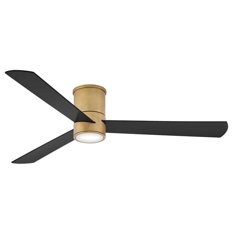Hinkley Fan Speck Flush 52" Led Smart Fan, Heritage Brass, Natural