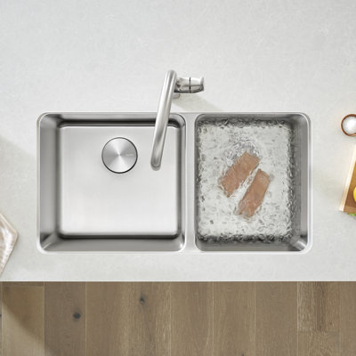 Formera 33" 60/40 Double Bowl Undermount Stainless Steel Kitchen Sink