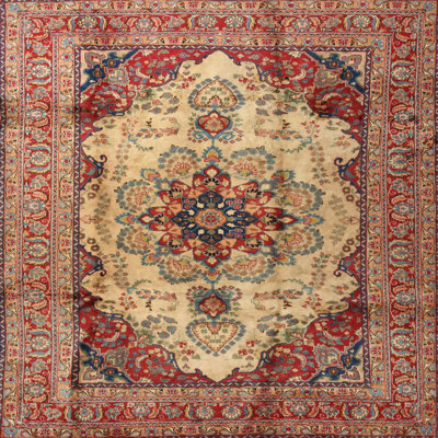 Tapis traditionnel rouge / crème Gaugain