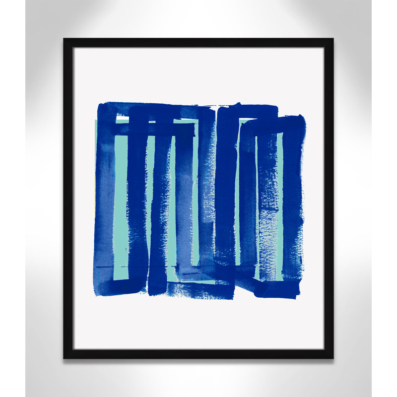 Indigo Spectacle III - peinture encadrée, H 25,5 po x l 21,5 po x P 0,75 po, Papier noir satiné