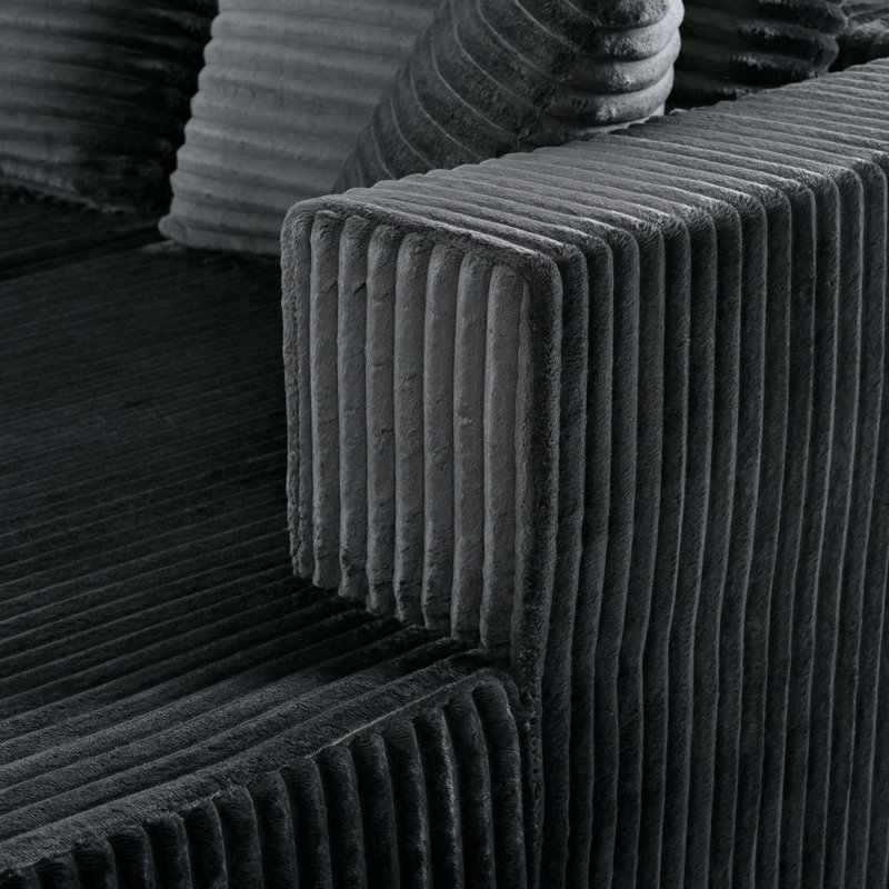 Canapé modulaire réversible surdimensionné Boneless, Grey Polyester Blend