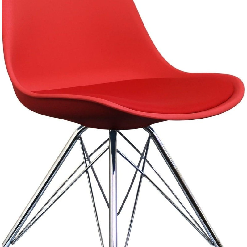 Topeka 45cm H Upholstered Side Chair, Red
