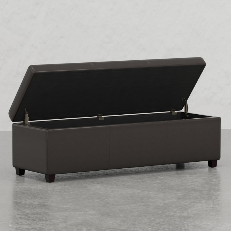 Lincoln Extra Large Storage Ottoman Bench, Brown