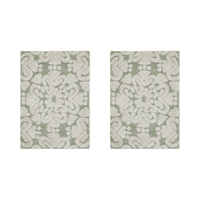 Chemash Premium-Quality 100% Cotton Super Absorbent Machine Washable Bathroom Rug Set