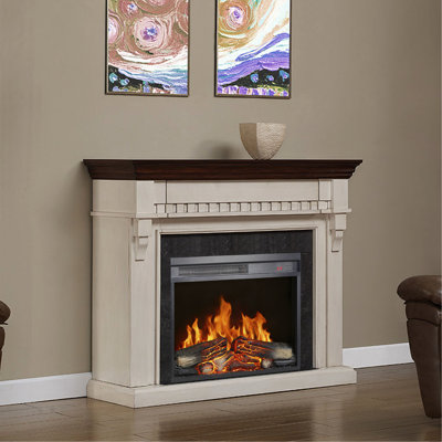 Electric Fireplace Insert, 23 Inch, Ultra Thin Heater, Realistic Flame, Log , Remote Control, Timer, Overheating Protection, 1400W Heat, 5000 'S Per Hour, 11 Temperature Settings, 50000 Hours Led