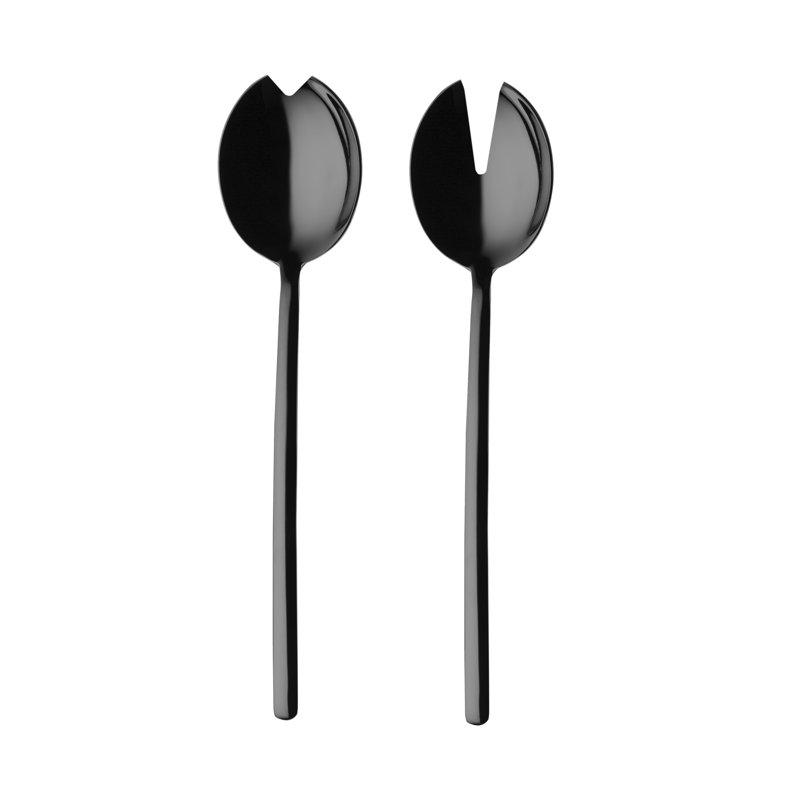 Couverts à salade raison (fourchette et cuillère), Or noir, L 9,5 po x l 3,25 po