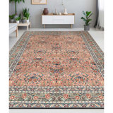 High-Quality Hand-Knotted Rose And Green Area Rug