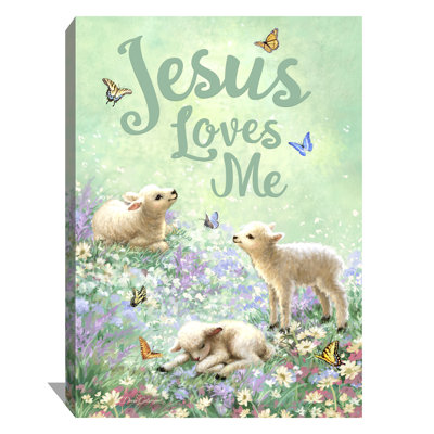 «Jesus Loves Me», art mural sur toile