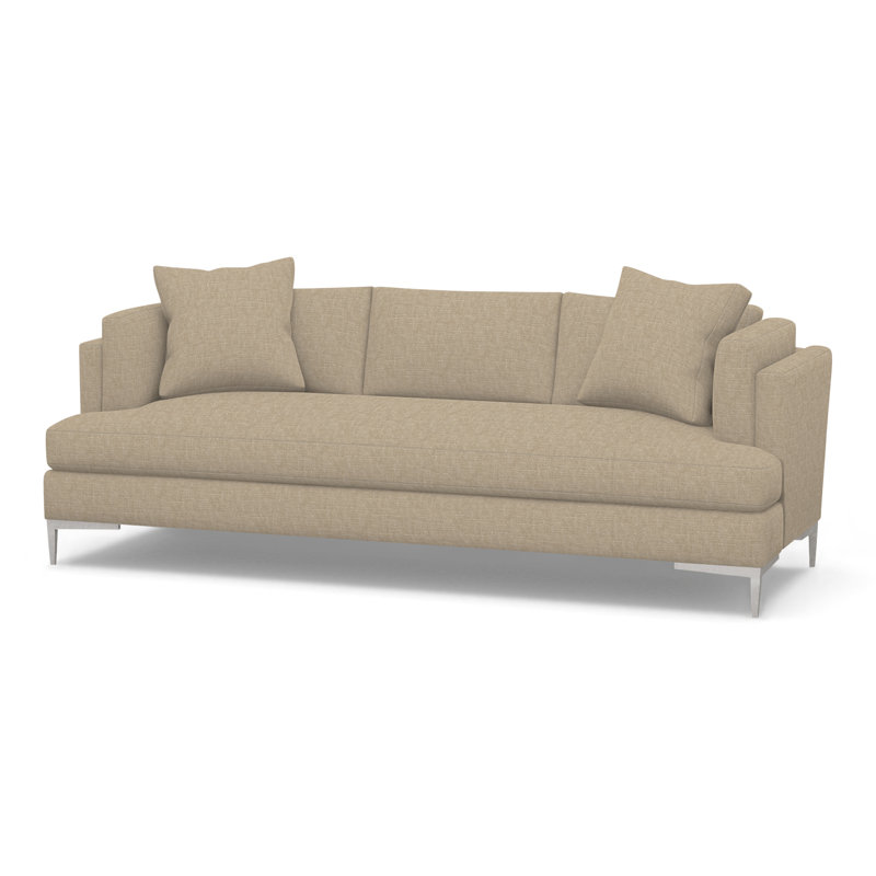 Aiden Upholstered 90.5'' Sofa, Stainless Steel, Perigold Montage Beige