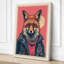 Fox in Navy Jacket Modern - Wrapped Canvas-1583842473-1583842478