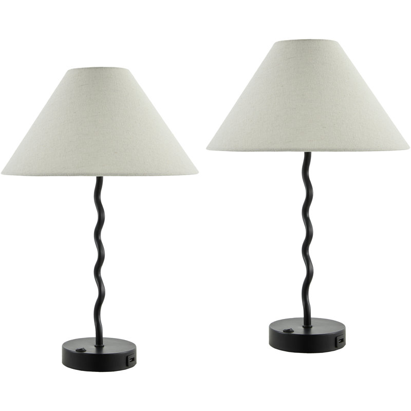 Pruter Table Lamp Set, Black