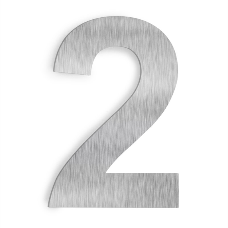 Barton 6-Inch Floating Mount Steel House Number for Address Sign (Black), Silver, 8