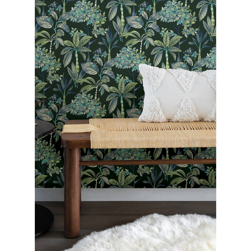 Aird Rainbow Panama Peel & Stick Wallpaper, Deep Green