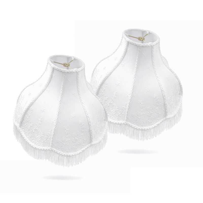 Abat-jours à franges festonnées Victorian, paquet de 2, Blanc, H 6 po x l 17 po x P 13 po