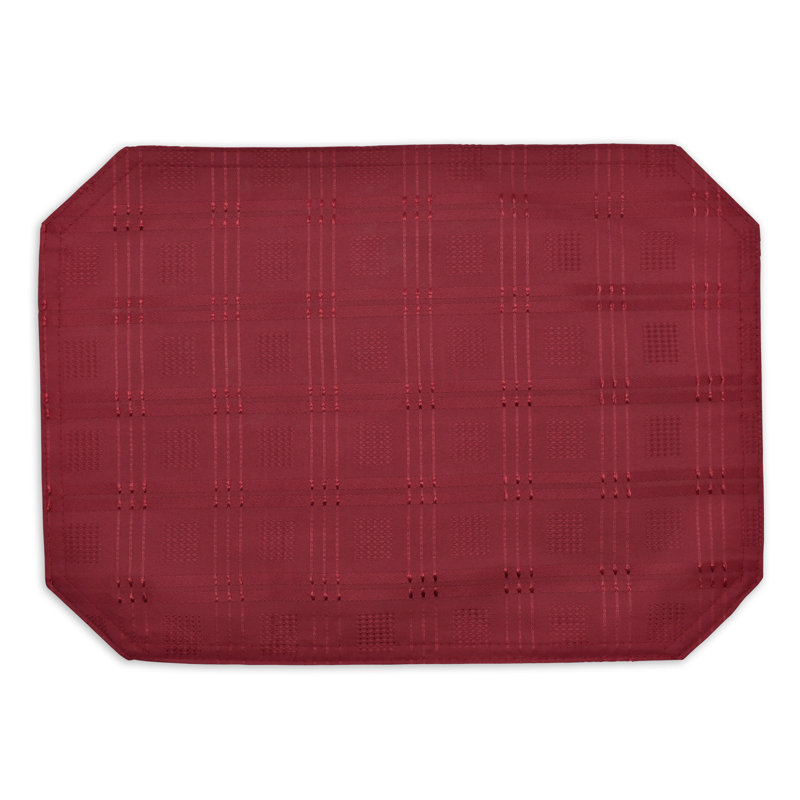 Orlinda Modern Jacquard Hampton Tablecloth Collection, 2cm W x 130cm L, Wine