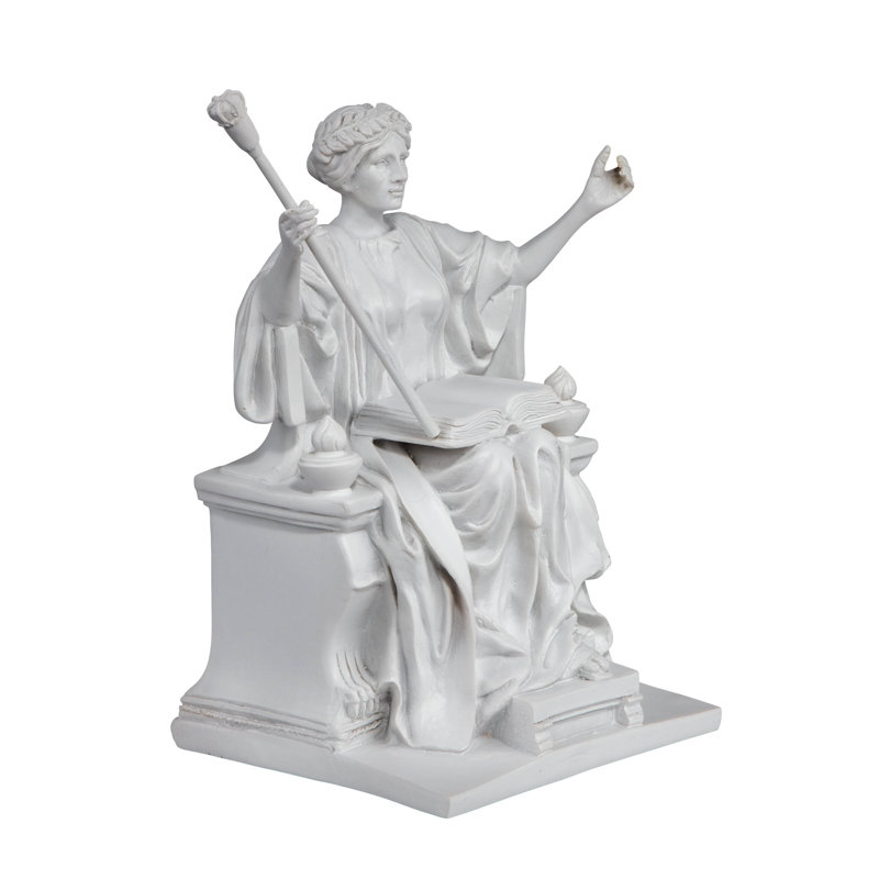 Alma Mater White Resin Athena Sculpture with Scepter