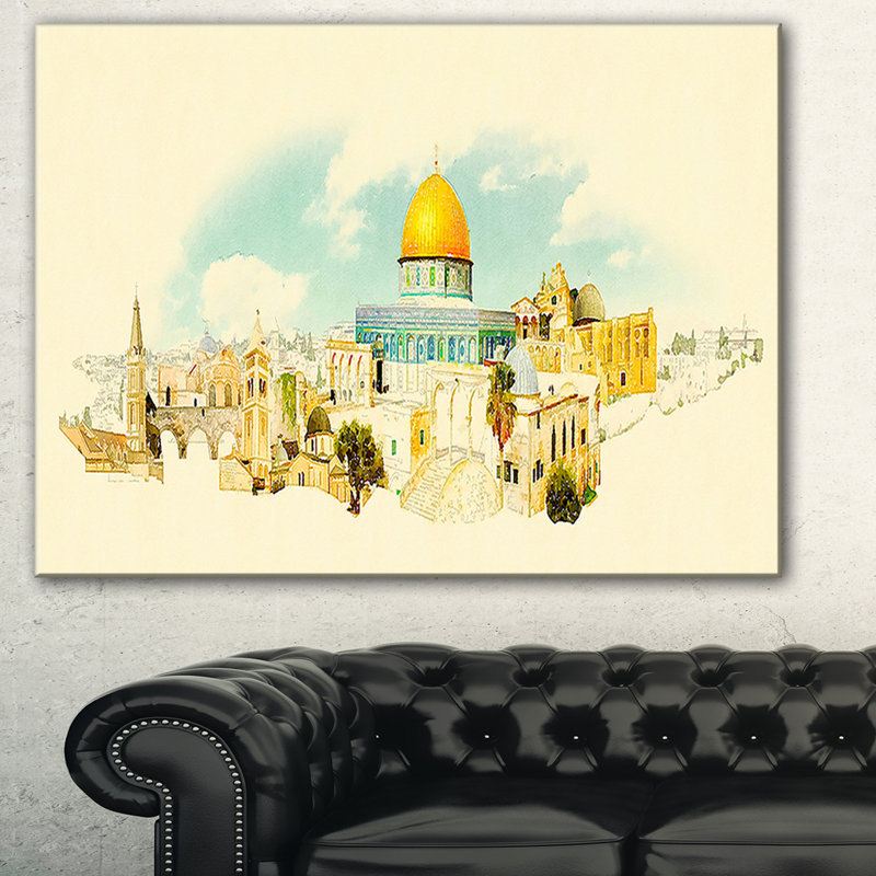 " Jerusalem Panoramic View ", 12" H x 20" W x 1" D