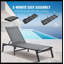 Chaise longue pour patio extérieur, chaise longue inclinable réglable à 5 positions, respirante et durable pour les bains de soleil, la piscine et la cour