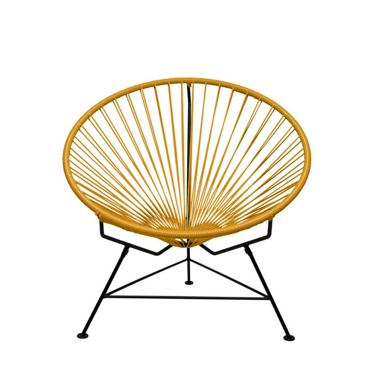 Innit Indoor Handmade Lounge Chair, Caramel/Black