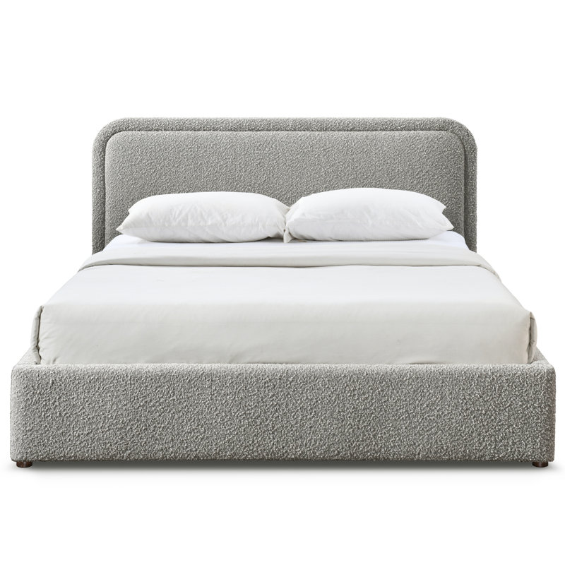 Baneza Platform Bed, Queen, Gray Boucle
