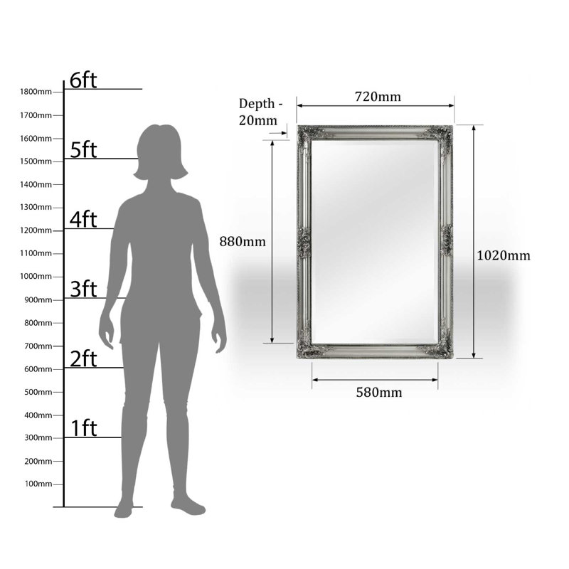 Charlemagne Solid Wood Flat Wall Mirror