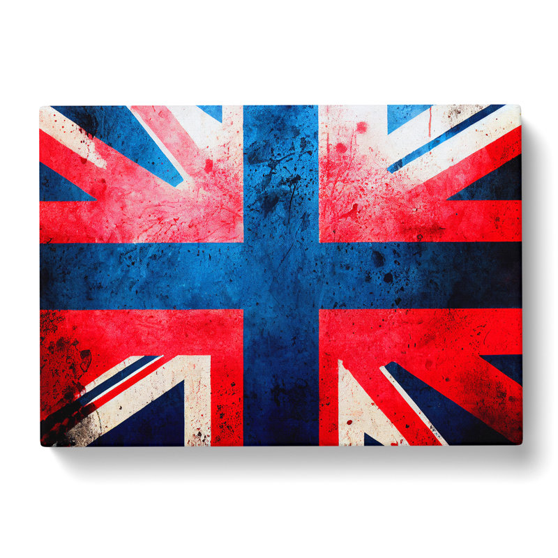 Painted Union Jack Flag Vol.1 Abstract - Wrapped Canvas, 35cm H x 50cm W x 3cm D
