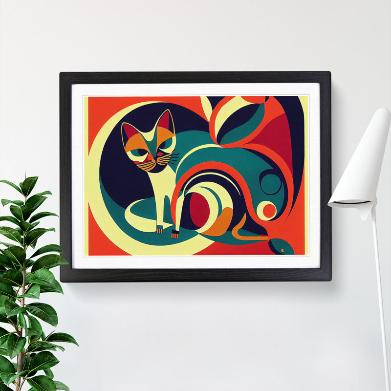 Cat Vol.3 Abstract - Framed Print, Black Framed, 46cm H x 64cm W x 2cm D