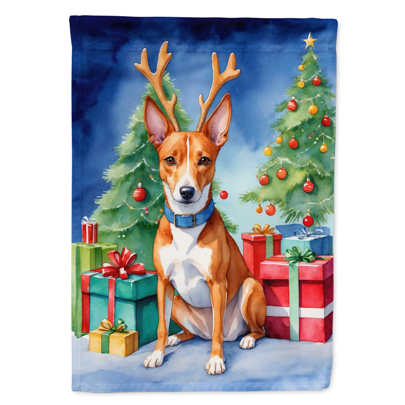 Drapeau de Noël renne de jardin, Basenji