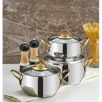 Elora Series 6-Piece Stainless Steel Mini Cookware Set